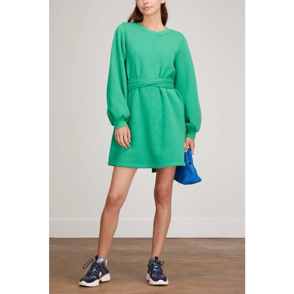XiRENA Emma Fleece Dress in Green Leaf Size S‎ Mini Long Sleeve Designer Spring